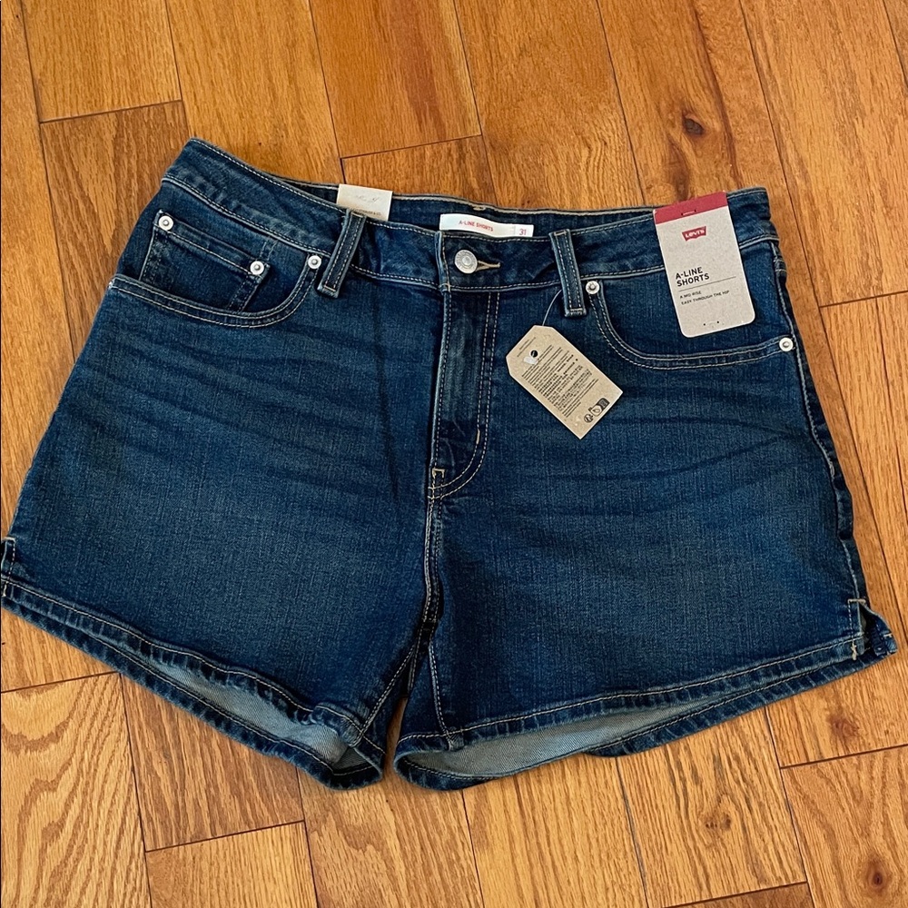 Levi's Dark Blue A line Jean Shorts for Women Sz 31
